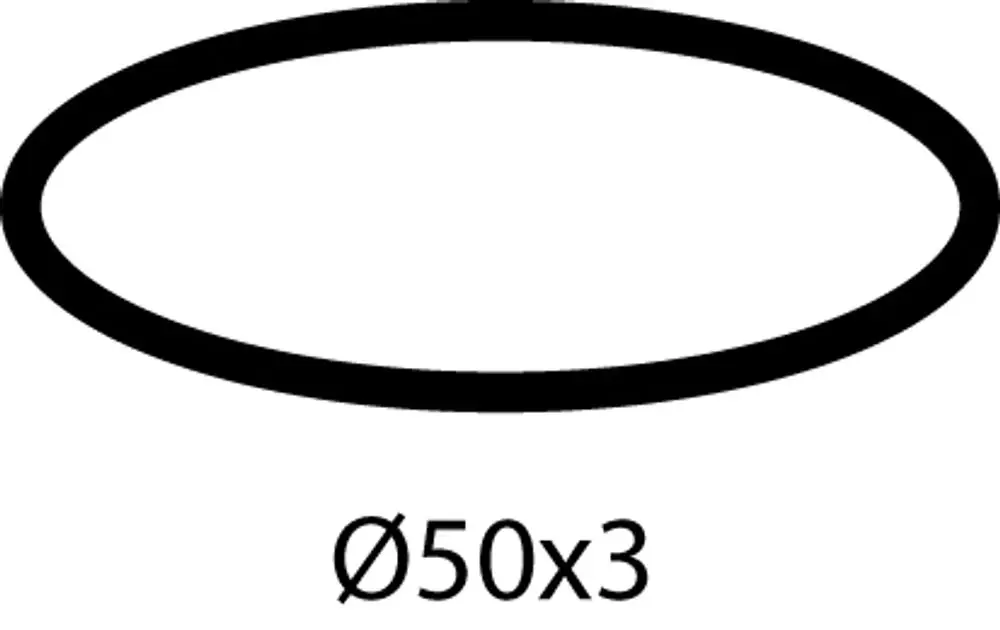 Schwarzer O-Ring auf weißem Hintergrund, dargestellt in einer ovalen Form. Ideal Standard steht in Verbindung mit diesem Dichtungsprodukt.